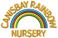 CANISBAY  RAINBOW NURSERY BANNER BURGUNDY FLEECE WITH EMBROIDERED LOGO